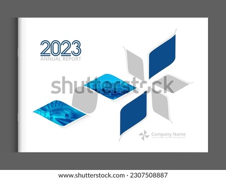 Cover design annual report business catalog company profile brochure magazine flyer booklet poster banner. A4 scale lanscape template design element cover vector. Create sample image with mesh.