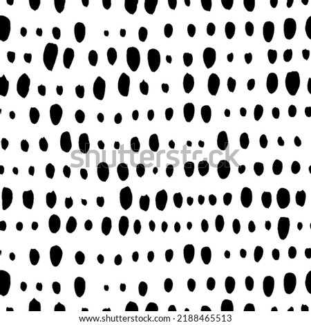 Seamless pattern with small dots or dashes. Geometric vector simple background. Memphis style background with small dashes. Regular rain motif. Black doodle ornament. Retro black and white texture.