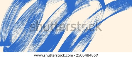 Grainy blue spiral brush stroke with spray texture. Hand drawn distress damaged edge vintage banner with spiral bold line. Grainy bold brush strokes texture with scattered tiny dots. Retro background.