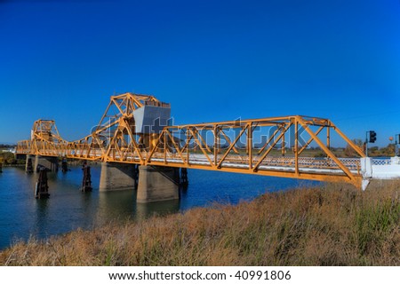 River bridge at Courtland, CA in the delta of northern California done in HDR