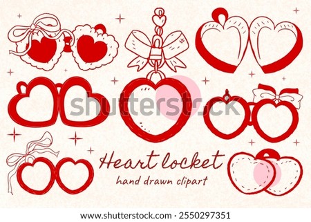 Heart Locket ,Coquette clipart, vintage locket, heart locket Bundle ,Wedding Invitation icon, Valentine Love Doodle Cricut, hand drawn illustration, heart locket with bow, coquette, cute, y2k