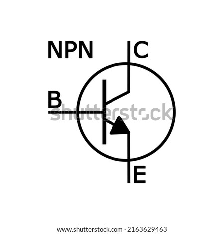 transistor npn schematic symbol vector electronic