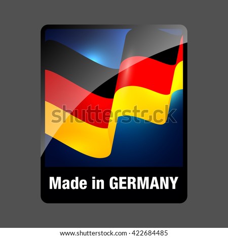 Made in Germany. Deutsche Logo. Germany Product Label with Flag. 