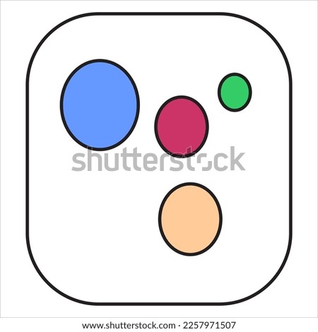 Vector, Image of google assistant icon, Black and white color, with transparent background
