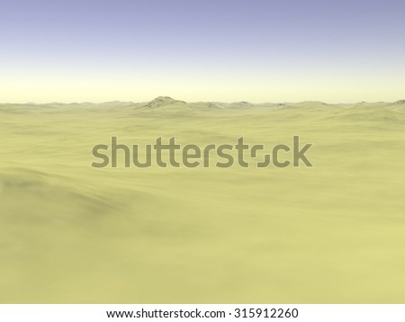 Yellow sands on smooth ground without plants
