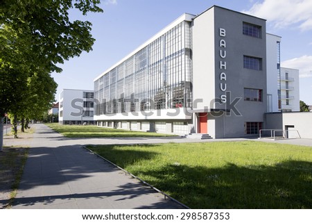 GERMANY - The Bauhaus school building in Dessau on May 25, 2015. The building is in the Unesco World Heritage List.