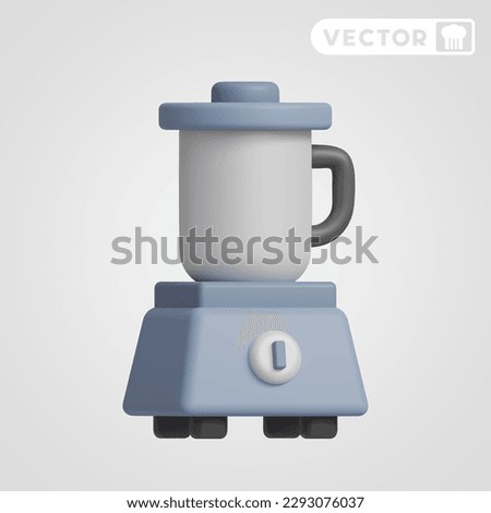 juice blender 3D vector icon set, on a grey background