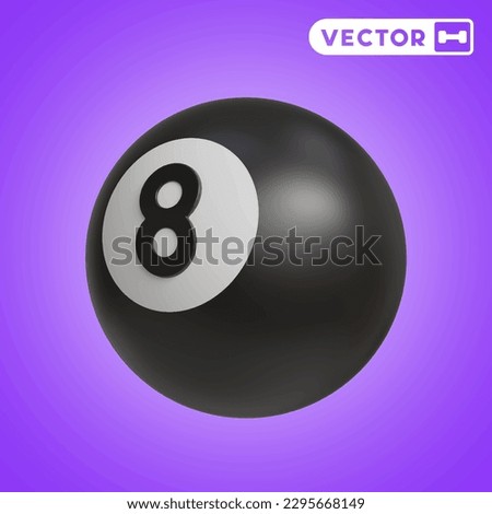 snooker ball 3D vector icon set, on a purple background