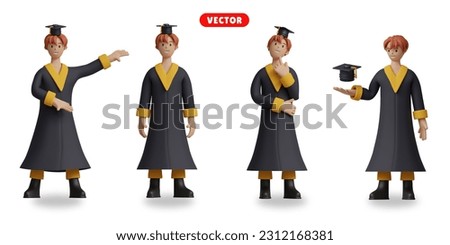 The graduates gestures included a 3D vector icon set.