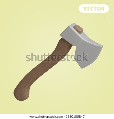 axe 3D vector icon set, on cream color background