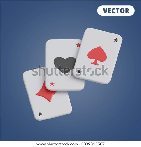 card 3D vector icon set, on a navy blue background
