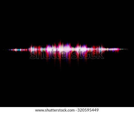 digital colorful sound wave on black background
