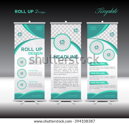 Vector Images Illustrations And Cliparts Green Roll Up Banner Template Vector Illustration Standy Template Polygon Background Advertisement Display Flyer Design Hqvectors Com