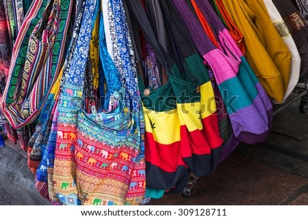 Colorful handmade fabric bag