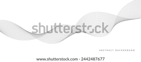 Abstract wave element for design. Digital frequency track equalizer. Stylized line art background. Vector illustration. Wave with lines created using blend tool. Curved wavy line, smooth stripe.