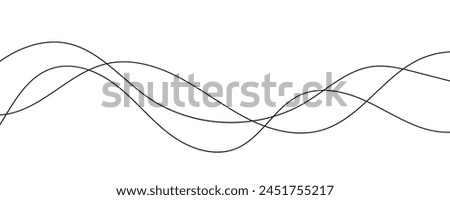 Wave lines vector illustration. Curve wave seamless pattern. Line art striped graphic template.
