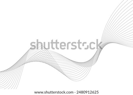 Abstract vector modern background with grey wavy lines and particles. EPS10
