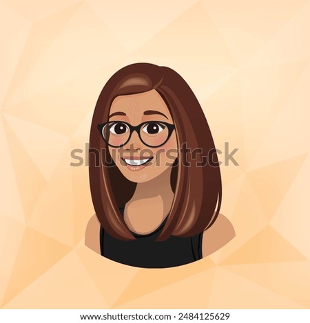 Modern Girl with Straight Hairs vector illustration