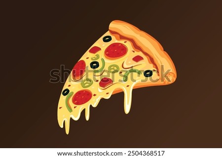 Delicious Pizza slice vector illustration