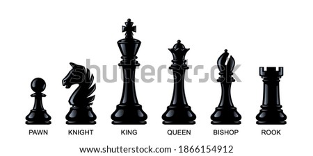 Chess pieces isolated on a white background. Vector illustration, eps 10