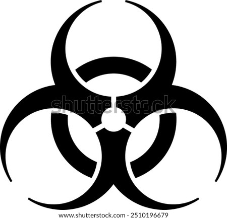 Black and white toxic icon symbol, a universal sign for toxic and hazardous materials