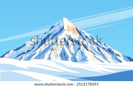 Similar – Image, Stock Photo Peaks of high snowy mountains at sunset