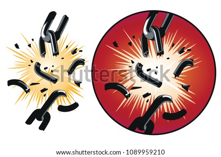 Stock illustration. Vector broken chain.