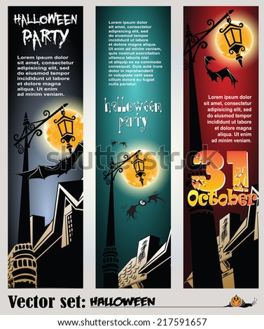 vector set: banners to prepare for the holiday Halloween