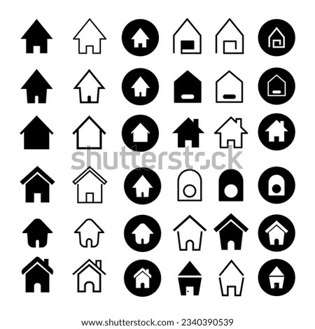 set icon home, icon house, icon home for application and website user interfaces. icon symbol homepage for the main page