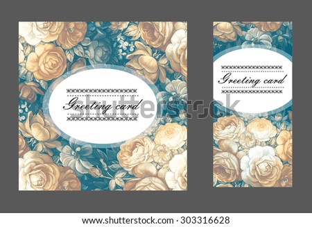 Flaming roses greeting cards (pale colors)