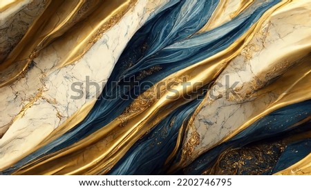 Marble abstract acrylic background. Nature marbling blue and gold sequins artwork texture. Сток-фото © 