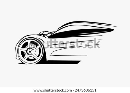 Sport car outline vector image. Vehicle art.