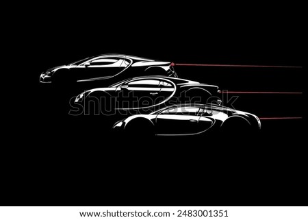 Hand drawn car outline vector image. Vehicle art.