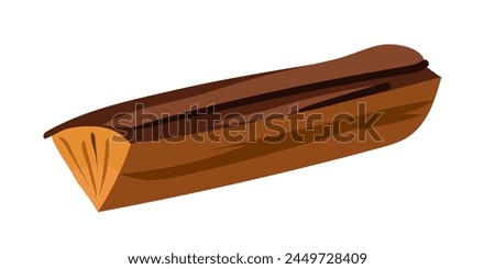 A vector illustration featuring a single log of firewood. Ideal for depicting simplicity and natural warmth, suitable for logos, icons, or branding associated with lumberyards, forestry