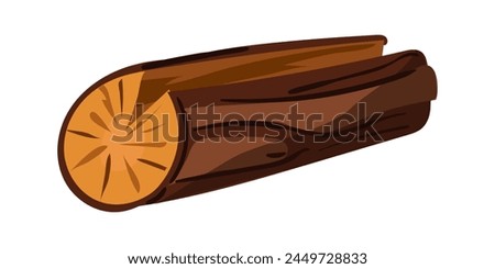 vector illustration featuring a single log of firewood. Ideal for depicting simplicity and natural warmth, suitable for logos, icons, or branding associated with forestry, or outdoor activities