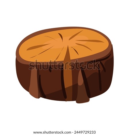 vector illustration featuring a single log of firewood. Ideal for depicting simplicity and natural warmth, suitable for logos, icons, or branding associated with lumberyards, forestry, or outdoor