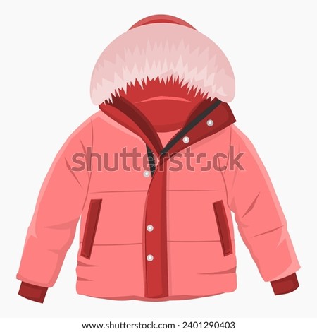 Winter jacket vector illustration isolated on white background.