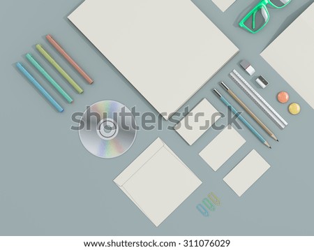 Corporate identity template. High quality 3d design element