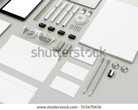 Corporate identity template. High quality 3d design element
