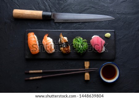 Similar – Image, Stock Photo Sushi with knife and fork