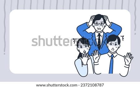 A simple blog thumbnail illustration material of three pale office workers