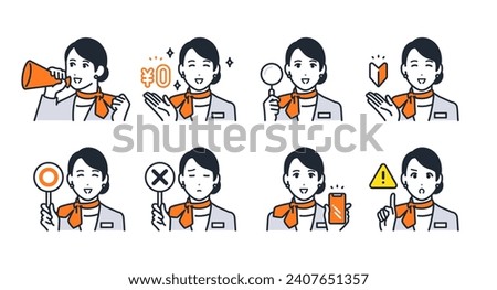 woman salesperson simple vector icon illustration set material
