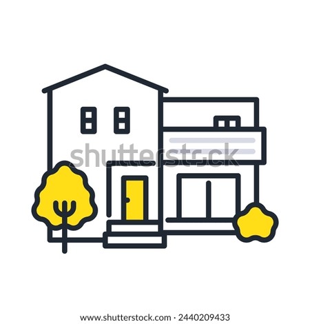 Detached house simple vector icon illustration material