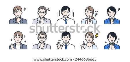 Distressed Solution Young Company Employee Business Expression Color Icon Set