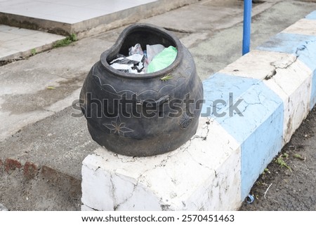 Similar – Image, Stock Photo Recycled pot full of succulent plants