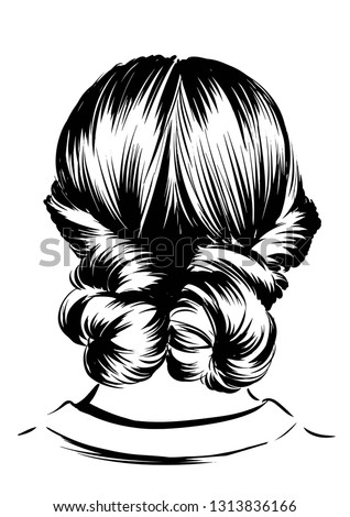 Bun Hairstyle Random Royalty Free Vectors Imageric Com