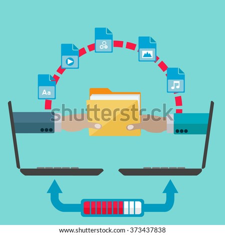 File sharing and transfer vector concept