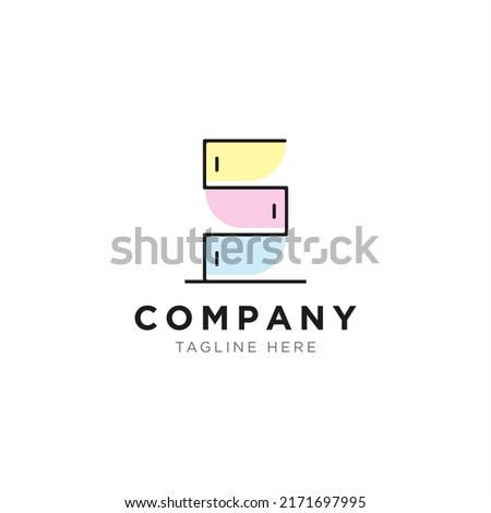 Interior, House Home Cabinet Furniture Logo Vector