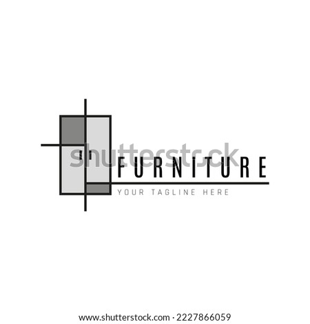 Drawer Storage Furniture Interior Logo Illustration Design Template