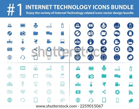 Internet Technology icons bundle. all icons available in one vector. premium designs. new technology symbols